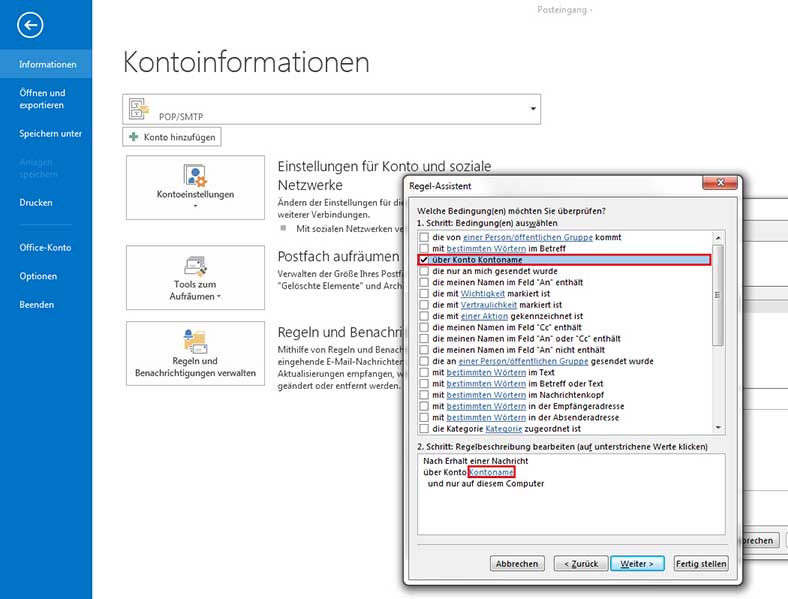 Abwesenheitsnotiz in Outlook 2013 einrichten - Schritt 3