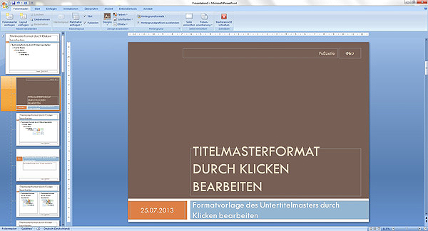 PowerPoint Menü: Der Folienmaster